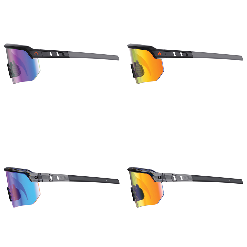 Ergodyne Skullerz AEGIR Anti-Scratch and Enhanced Anti-Fog Sun Safety Glasses with Mirror Lenses from GME Supply